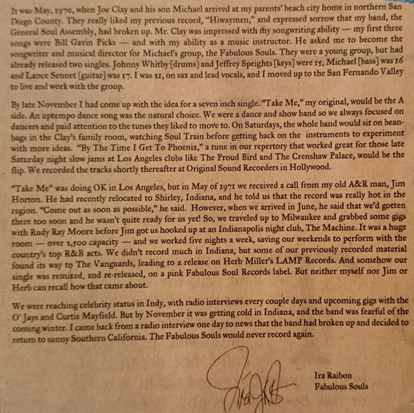 Fabulous Souls - Take Me - Liner Notes - Florian Keller - Funk Related